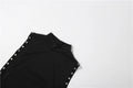 Metal Hollow Dress Woman Sexy Patchwork Summer O-Neck Sleeveless Skinny Peach Hip Midnight Club Party Mini Bodycon