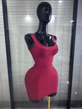 Winered White Women Sleeveless Sexy O-Neck Bodycon Mini Bandage Dress Birthday Party Celebrate Evening Clothing
