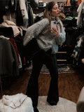 Women's Chic Sequin Knitted Cardigan Solid Stand Neck Double Zipper Sweater Oversized Knitwear Winter Female Elegant Cardigans