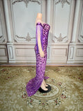 Women's Clothing Spring New Elegant Square Collar Rhinestone Dance Performance Birthday Party Sequin Long Dress