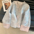 Women's Jacket with Contrasting Cuffs  Early Spring New Style  Button-up Tang Suit Top Elegant Daily Coat