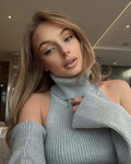 Knitted Top Two Piece Set For Women Turtleneck Sleeveless Pullover Vest Long Sleeve Texture Patchwor Set Lady Sexy Set