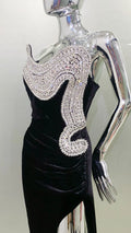 Women Celebrity Sexy Strapless Backless Diamonds Beading Maxi Long Gowns Dress Elegant Evening Party Club Dress Vestido