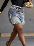 European And American Style Layering, Diamond Studded Button Short Jeans For Women 2026 Autumn