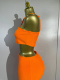 Elegant Celebrity Evening Club Party Prom Luxury Birthday Dress Women Sexy Top Short Tassel Skirt Orange Bandage Two Pices Set