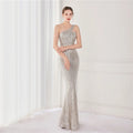 High Quality Women Design Maxi Dress Sexy One Shoulder Sequin Evening Dress Party Night Elegant Long Prom Dress Vestidos