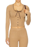 Casual Two Piece Set for Women O Neck Long Sleeve Cardigan High Waist Slimming Pants Fashion Autumn Outfit Female