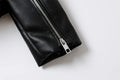 Women's Spring Black faux-leather jacket Casual zipper and belt Cycling jacket Casual jacket jacket