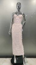 New Black Color Women Sleeveless Sexy Beading Strap Bodycon Long Dress Shinning Sequins Celebrate Elegant Evening Party Dress