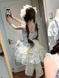 Olive Girl Dramatic Lolita Dress for Ren Faire 2026 Fairycore Photoshoot Everyday Wear S-XL XS-3XL Plus Size Dramatic Silhouette Romantic Cottagecore Editorial Not Costume Lolita Dress Chinese Heritage Fashion Women