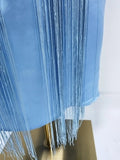 High End Parties Blue Tassel Accent Strapless Maxi Dresses for Women Sleeveless Backless Slimming Skirt for Formal Events