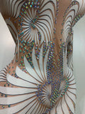 Sparkly Rhinestone Stretch Mefh Jumpsuit Women Perform Dance Costume Sleeveless Rompers Party Birthday Nightclub Stage Outfit