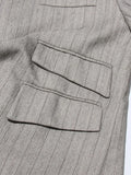 Temperament Two Piece Sets For Women Notched Collar Long Sleeve Spliced Button Blazer Straight Skirts Female New