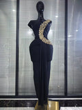 Red Black Women Sexy Off the Shoulder Shining Golden Sequins Bodycon Long Bandage Dress Elegant Evening Party Cocktail Wear