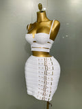 Women Sexy Bandage Tops Fashion Pencil Skirts Set Nightclub Party Celebrate Women's Set