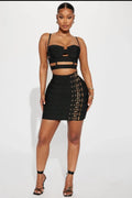 Women Sexy Bandage Tops Fashion Pencil Skirts Set Nightclub Party Celebrate Women's Set