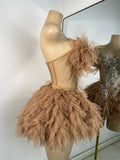 Sparkly Sequins Birthday Outfit Women Sexy Top Skirt Two Pieces Sets Celebrity Performance Show Wear Nightclub Bar Dress