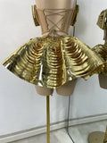 Women Sexy Shiny Diamonds Top Skirt Two Piece Sets Nightclub Party Stage Outfit Performance Danve Singer Costume Show Wear