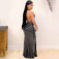 Rhinestone Splicing Halter Deep V-neck Open Back Maxi Dress Women Sexy Night Club Party Long Dresses Vestidos