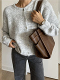 Women's Grey Wool Knitted Cardigan Elegant Button Large Size Sweater Knitwears Cardigans New Winter Fall Clothes Gray Red White