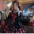 Olivegirl Black and Red Lolita Dress JSK Sweet Hotsweet Iolita Dress Cute Anime Cosplay Female Dress Birthday Party Party