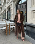 Luxury Faux Fur Maxi Coat Chic Women Open Front Stand‑collar Long Sleeve Oversized Outerwear Winter Autumn New Warm Fashion 2026