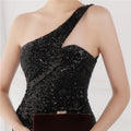 High Quality Women Design Maxi Dress Sexy One Shoulder Sequin Evening Dress Party Night Elegant Long Prom Dress Vestidos