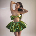 New Model Glamorous Dark Glossy Tube Top Tutu Party Skirt - Glam Super Short Birthday Princess Performance Dress for Girl Groups