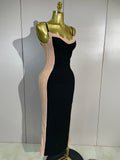 Elegant Celebrity Evening Club Party Prom Luxury Birthday Dress Woman Sexy Lace Patchwork Sleeveless Bodycon Long Bandage Dress