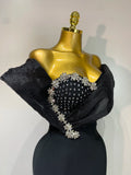Women Sexy One Shoulder Sparkly Diamonds Long Bodycon Bandage Dresses Luxury Birthday Party Celebrity Elegant Knitted Clothing