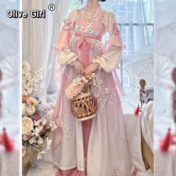 Olivegirl Hanfu Pink Dress 2026 Summer Dance Dress Princess Dress Cosplay Hanfu Women Chinese Traditional Cosplay
