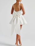 Sexy Hotsweet Mini Dress for Women Square Collar Sleeveless Slimming High Waist Spliced Bowknot Dresses Female New