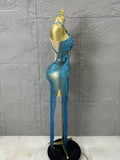 High-Slit Sparkly Sequins Diamonds Dress Birthday Dress Women Sexy Performance Costume Singer Stage Nightclub Outfit