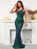 High Quality Women Design Maxi Dress Sexy One Shoulder Sequin Evening Dress Party Night Elegant Long Prom Dress Vestidos