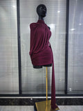 Winered Pink Women Sexy Draped Bodycon Mini Dress High Stretch Celebrate Nightclub Party Cocktail Fashion Homecoming Outfit