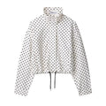 Fashion Polka Dot Print Jacket Coat Women's Stand Collar Long Sleeved Workwear Coat Ins Hot Short Casual Female Jackets