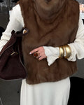 High Neck Animal Deer Print Faux Fur Vest Female Sleeveless Asymmetrical Hem Cape Coat Casual Fashion Women's Outfits 2026 New