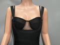 Black Color Women Sleeveless Sexy Square Collar Bodycon Mermaid Gowns Dress Bandage Fashion Evening Party Prom Outfit Vestidos