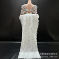 Spring Fashion Mesh Shawl Hip Wrap Dress Company Annual Meeting Host Performance Dress Party Vestidos De Noche De Lujo De Fiesta