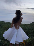 2026 New Sexy Deep V-Neck Spaghetti Strap Pleated Puffy Dress For Women Female Lace Up Backless Solid Short Dress