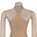 Festival Sexy Halter See Through Backless Bodycon Party Dress Sexy Mesh See Through Sparkling Rhinestone Mermaid Long Dress