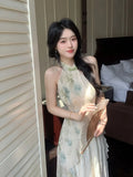 Olive Girl Flowing Sleeve Qipao for Ren Faire 2026 Garden Wedding Fairycore Photoshoot Everyday Wear S-XXL XS-3XL Plus Size Flowing Sleeve Romantic Cottagecore Garden Party Editorial Not Costume Qipao Cheongsam Chinese Dress Chinese Heritage Fashion Women