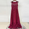 Elegant Celebrity Evening Party Gowns Women's Heavy Industry Diamonds Beading Sleeveless Tank Long Dress Vestidos
