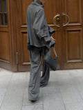 Casual Striped Women Two Piece Set Turtleneck Long Sleeve Loose Top Long Pants for Office Casual Outing Fashion New