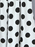 Beach Party Two Piece Set for Women Halter Neck Sleeveless Vest High Waist Polka Dot A Line Midi Skirt Suit Female