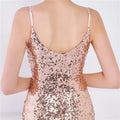 Women Spaghetti Strap Party Maxi Dress Sexy V Neck Evening Green Sequin Dress Elegant Long Prom Dress Vestido Longo