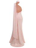 Elegant Solid 3D Flowers Ribbon Women Halter Dress Off Shoulder Sleeveless Backless Slim Female Maxi Dresses Chic Lady Robe