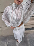 Solid Spliced Print Two Piece Set Female Turtleneck Long Sleeve Top French Commute Women's Skirt Sets Fashion New