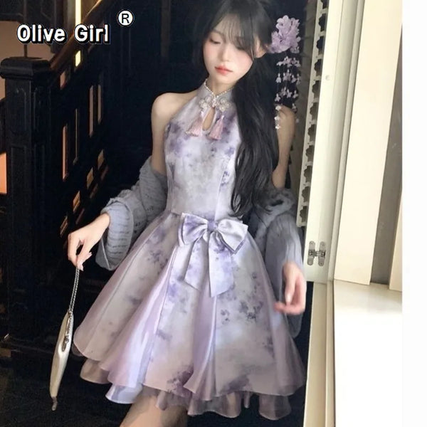 Olive Girl Dramatic Dress for Garden Wedding 2026 Fairycore Photoshoot S-XXL XS-3XL Plus Size Dramatic Silhouette Romantic Editorial Not Costume Hanfu Chinese Dress Traditional Chinese Clothing Chinese Heritage Fashion Women