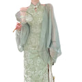 Olive Girl Romantic Qipao for Garden Wedding 2026 Fairycore Photoshoot Everyday Wear S-XL XS-3XL Plus Size Romantic Garden Party Editorial Not Costume Qipao Cheongsam Chinese Dress Chinese Heritage Fashion Women